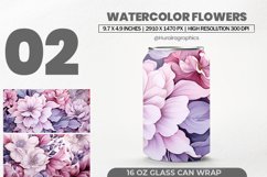 Watercolor Flowers Glass Can Wrap,16 Oz Tumbler Product Image 1