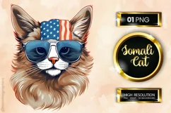 Somali Cat| Patriotic Clipart | 4th of July Product Image 1