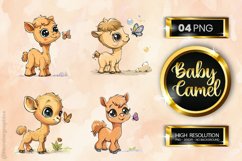 Baby Camel Clipart 04 variations Product Image 1