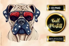 Bullmastiff | Patriotic Clipart | 4th of July Product Image 1