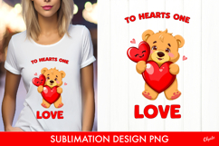 Valentine’s Day Quote Sublimation Design, Cute Bear PNG Product Image 1