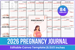 2026 Pregnancy Journal Canva Template Product Image 1