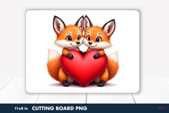 Lovely Cute Fox PNG, Valentine Cutting Board Product Image 1