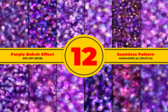 Purple Bokeh Effect Seamless Pattern and Digital Paper Product Image 1