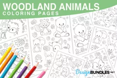 Woodland Animals Coloring Pages - 8 jpg / pdf items Product Image 1