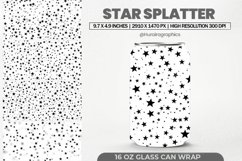 Star Splatter Glass Can Wrap,16 Oz Tumbler Sublimation Product Image 1