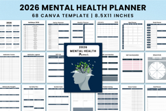 2026 Mental Health Planner Canva Interior Product Image 1