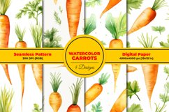 Watercolor Carrots Seamless Pattern and Digital Paper Product Image 1