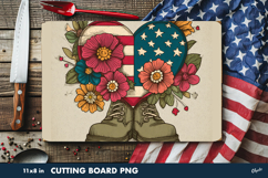 Patriotic, Veterans Day PNG, Cutting Board Sublimation Product Image 1