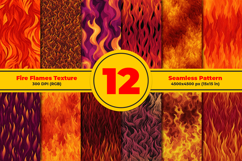 Fire Flames Texture Seamless Pattern and Digital Paper Product Image 1