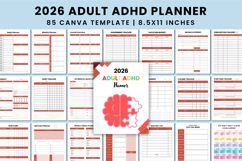 Editable 2026 Adult ADHD Planner For Canva Templates Product Image 1