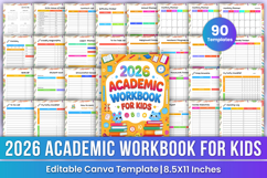 2026 Academic Workbook for Kids Canva Templates Product Image 1