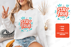 Stay True Graffiti SVG PNG JPG Urban Street Drip Lettering Product Image 1