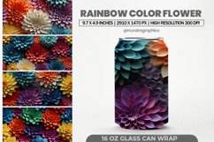 Rainbow Color Flower Glass Can Wrap,16 Oz Tumbler Product Image 1