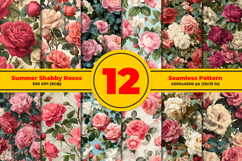 Summer Shabby Roses Seamless Pattern and Digital Paper Product Image 1