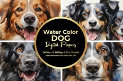 Water color Dog Digital Paper Product Image 1