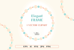 Beaded Jewelry Vector Round Frame with Pearls Clipart Product Image 1