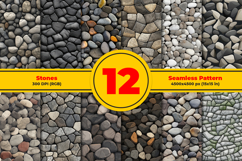 Stones Seamless Pattern and Digital Paper Background Product Image 1