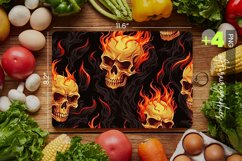 Flamable Skull Cutting Board Design - 04 Variations Product Image 1