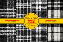 Black and White Tweed Plaid Seamless Pattern Product Image 1