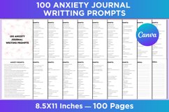 100 Anxiety Journal Writing Prompts Canva Interior Product Image 1