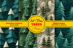 3D Pine Trees Seamless Patterns Background Product Image 1