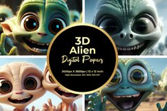 3D Alien Digital Paper Product Image 1