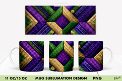 Mardi Gras Mug Sublimation Design, 11 OZ, 15 OZ Mug Wrap Product Image 1