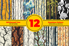 Brichwood Trees Seamless Pattern and Digital Paper Design Product Image 1