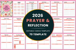 2026 Prayer &amp; Reflection Journal Canva templates Product Image 1