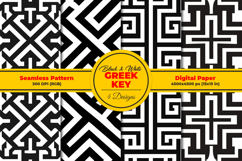 Black and White Greek Key Seamless Pattern and Digital Paper Product Image 1
