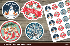 Thank You Stickers, Christmas Sticker, Printable Stickers Product Image 1