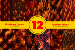 Fire Flames Texture Seamless Pattern and Digital Paper Product Image 1