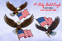 4th July Patriotic Bald Eagle Clipart Product Image 1
