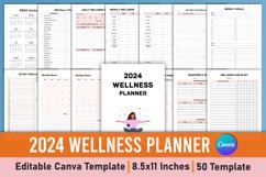 Editable 2024 Wellness Planner Canva Interior Product Image 1