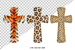 Animal Print Cross Trio Christian PNG Product Image 1