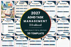 2027 ADHD Task Management Planner Kdp interiors Product Image 1