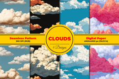 Cloud Seamless Pattern and Digital Paper Product Image 1