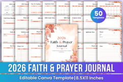 2026 Faith &amp; Prayer Journal Canva Templtes Product Image 1