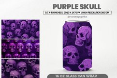 Purple Skull Glass Can Wrap,16 Oz Tumbler Sublimation Product Image 1