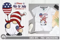 4th of July USA Patriotic Gnome Png Sublimation Design Product Image 3