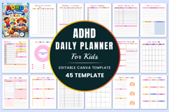 ADHD Daily Planner for Kids Canva templates Product Image 1