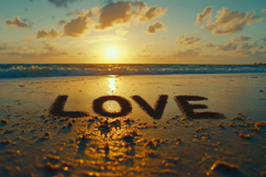 Love On Beach Background Wallpaper Product Image 1