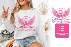 Faith Over Fear SVG - Breast Cancer Awareness Product Image 3
