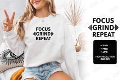 Focus Grind Repeat Gym Fitness Quote SVG Product Image 3