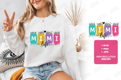 Mimi Life SVG - Trendy Colorful Cheetah Leopard Print Design Product Image 1