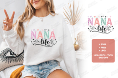 Nana Life SVG Colorful Leopard Print Family Sublimation PNG Product Image 1