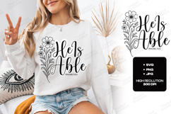 He Is Able Floral Quote SVG Design Christian Art Product Image 3