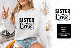 Sister Crew SVG - Sibling Squad Heart Stars Cut File Product Image 1