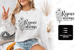Rejoice Always Floral Quote SVG Design Christian Art Product Image 3